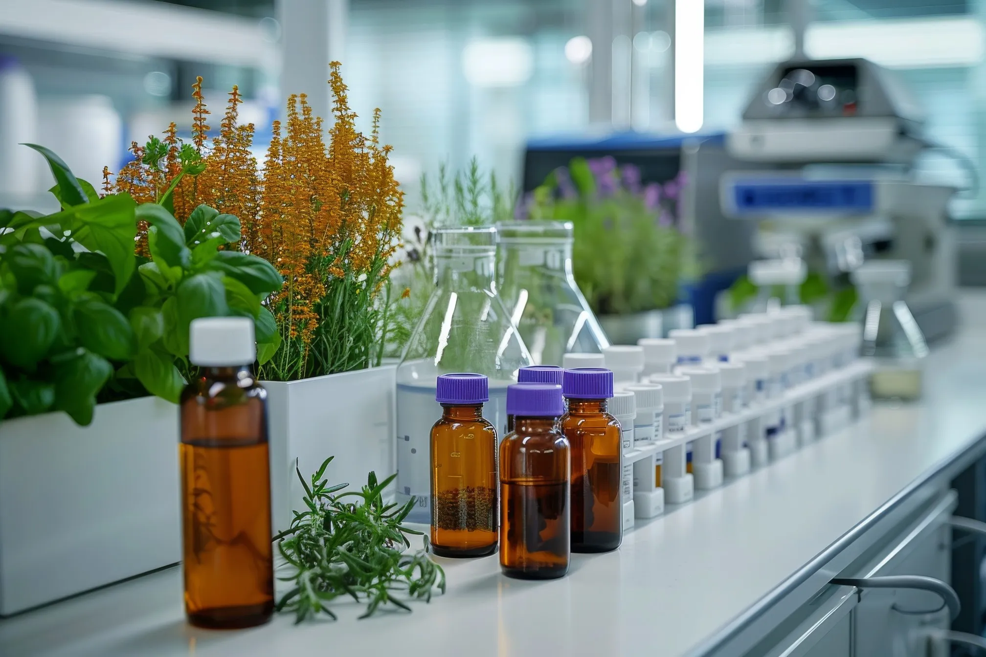 Botanical extracts and laboratory glassware